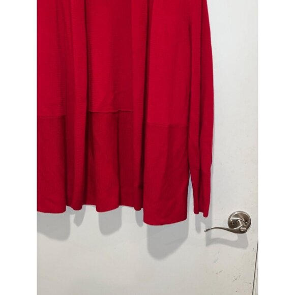 Talbots Red Open Front Cotton Blend Cardigan Sweater Women's Size Large - Picture 3 of 9